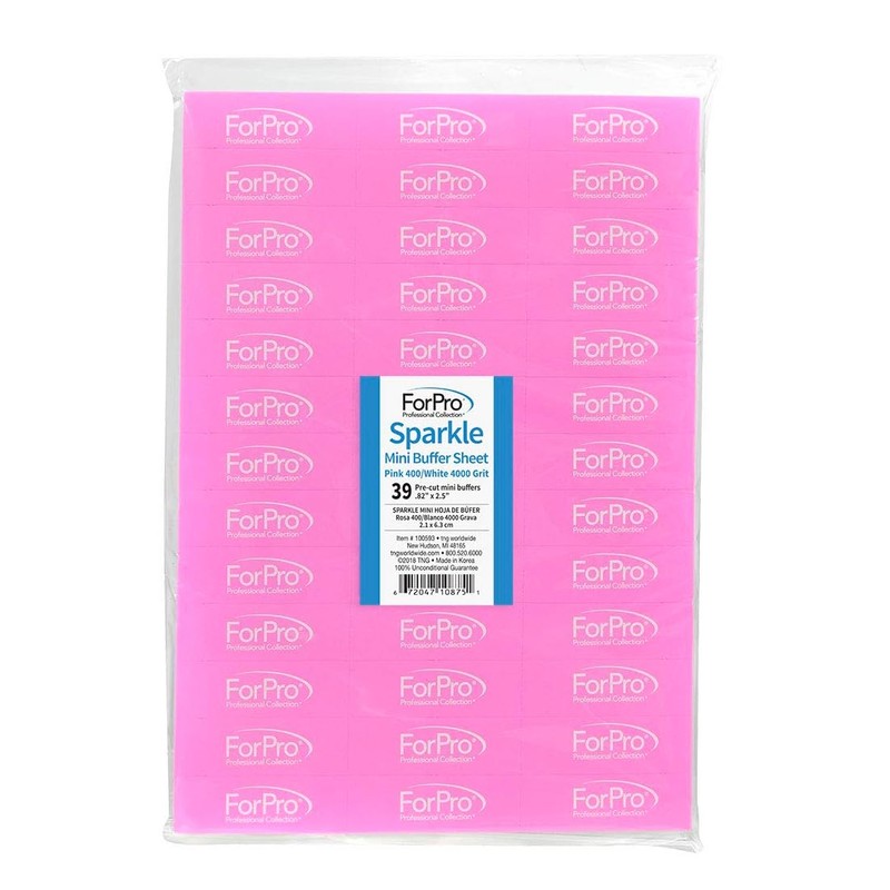 ForPro Professional Collection Sparkle Mini Buffer Sheet, Pre-Cut, Double-Sided Manicure