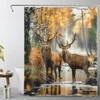 LB Deer Forest Shower Curtain Fall Wildlife Animal Elk Hunting