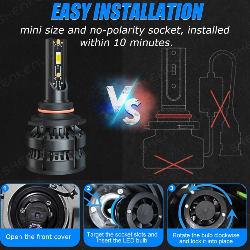 Shenkenuo 9005 HB3 LED Headlight CSP Bulbs Conversion Kit 6000K