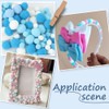 SUNNYCLUE 390Pcs Blue Pompom Balls Polyester Pom Poms Random Mixed