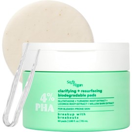 SoloVegan Discos Tónicos Pha Al 4% Cuidado Vegano Coreano Para Piel Sensible Con Tendencia Acneica, Para Usar Antes Del Maquillaje Y Para El Cuidado Personal Matutino (Discos Tónicos, 60 Unidades)