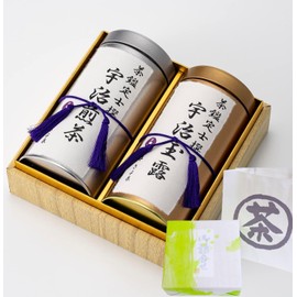 Kiyosumi Father's Day Uji Tea Gift, 5.3 oz (150 g) x 2, Guru Sencha, Uji Tea, Luxury Gift, Green Tea Set with Handle, Tea Leaves, Tea Gift, Kyoto Souvenir, Homecoming Souvenir
