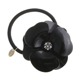 Vingtaine H7071-BK- Enamel Camellia Hair Elastic Elegant Flower Date Flower 3D Hair Accessory