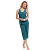 WiWi Pajama Set for Women Tank Top Capri Pants U-Neck