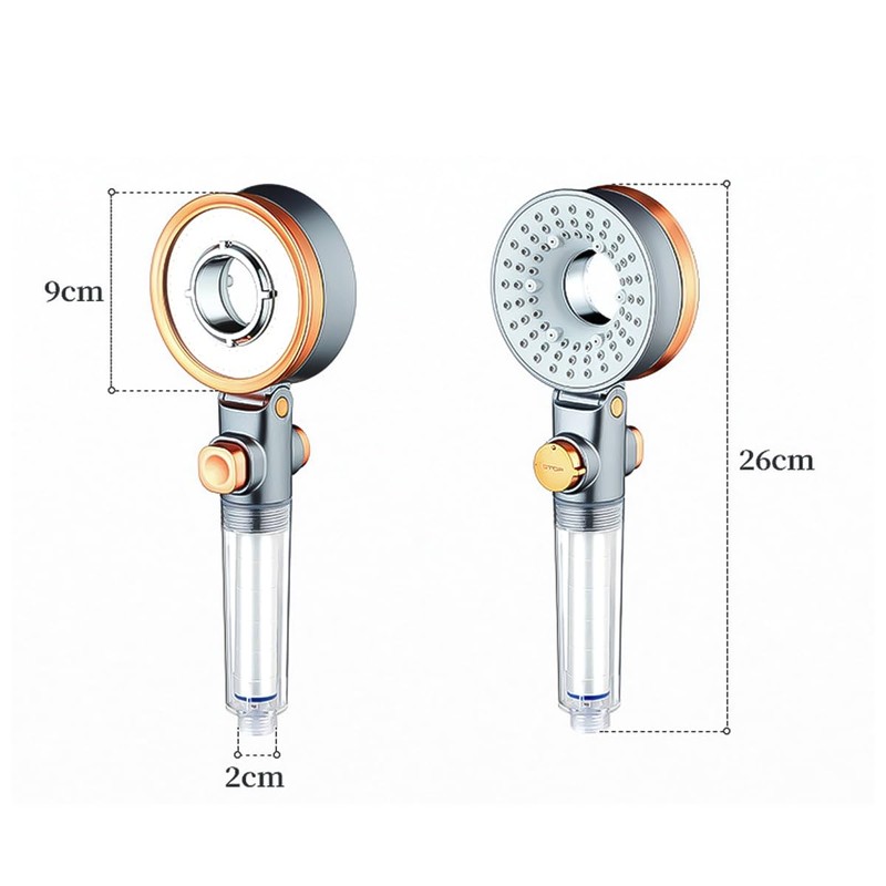 ZONADA Shower Head Filter Filtered Water Shower 3 Modes Double-Sided
