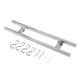 Wall Mounted Stainless Steel Magnetic Knife Holder Double Bar Kitchen Utensil Storage Rack 30cm