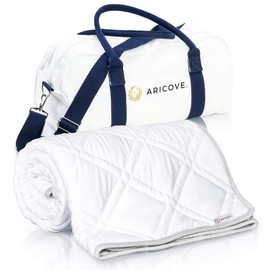 Aricove Cooling Weighted Blanket, 20 lbs, Twin Size for Adults, Luxury Heavy Blanket, Silky Soft Bamboo Viscose, 48x72 inches, Machine Washable, White