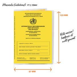 Vaccination Certificate Cover | Protective Cover for Vaccination Card (issued after 2015) | ID Card Holder for International Vaccination Book | B7 Double-Sided and Transparent