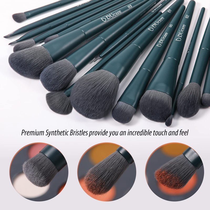 DUcare Makeup Brush Set 17 Pieces with Brush Cleaning Mat