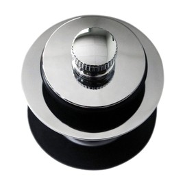 Westbrass 1-1/4" NPSM (1-5/8"-16 UNC-2A) Fine Thread Twist & Close Bath Drain Plug, Polished Chrome, 79438CP-F