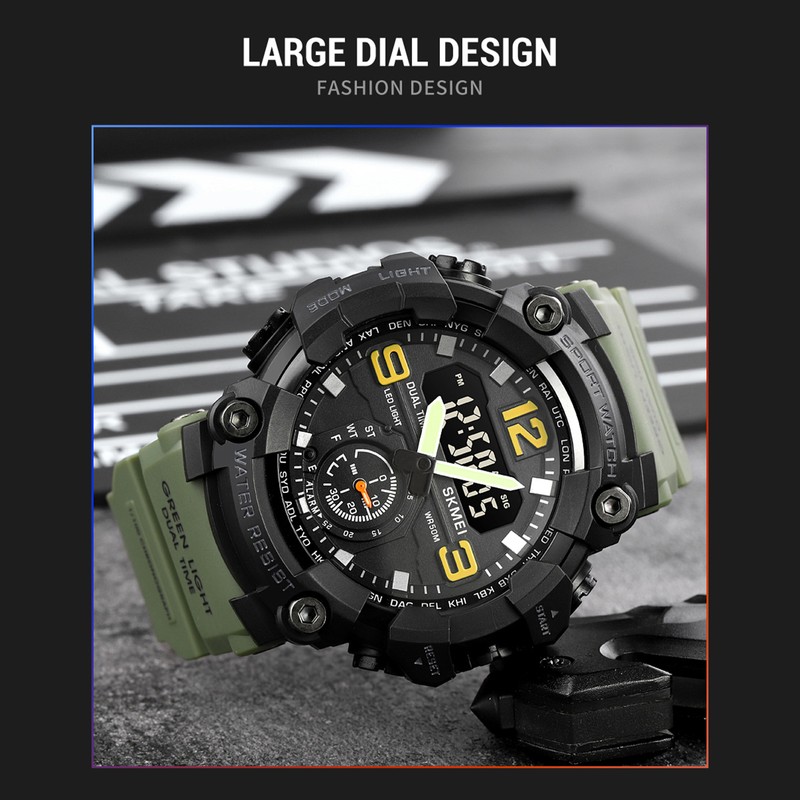 SKMEI 1965 Men Watch Professional 30M Water Resistant Double Display