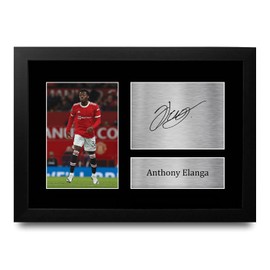 HWC Trading FR A4 Anthony Elanga Gifts Printed Signed Autograph Picture for Football Fans and Supporters - A4 Framed