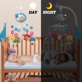 Amybenton Cot Mobile for Baby with Music and Projection - Mobile for Crib with Timing Function - Hanging Mobile for Babies- Gift for Newborn 0-12 Months