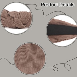 Amariver Headband for Women Knotted Wide Headband Leopard Top Knot Hair Band Non-slip Brown Head Band Soft Hair Accessories for Women Girls