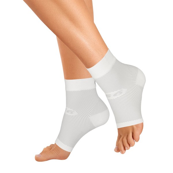 OrthoSleeve FS6 Compression Foot Sleeve (Pair), White, Small