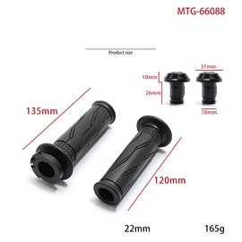 for Yamaha Grip Assembly，Rugged Grip Motorcycle Handlebar Grips - Premium Rubber, Non-Slip Design, Universal Fit for Yamaha FZ1/6/8/R1/R6/MT07/09 Black