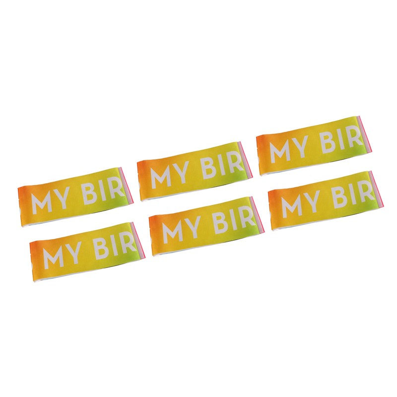 6 Pcs Birthday Sash Reusable Soft Comfortable Colorful Satin Birthday