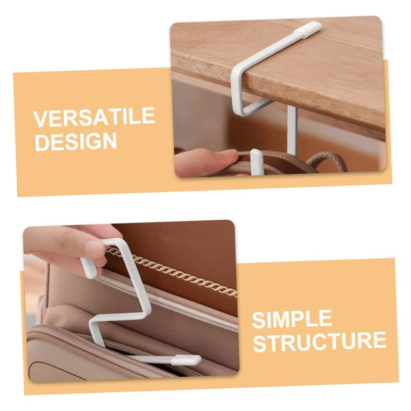 GREENADSCAPE 2Pcs Iron Desk Schoolbag Hook Adjustable Movable Purse Holder