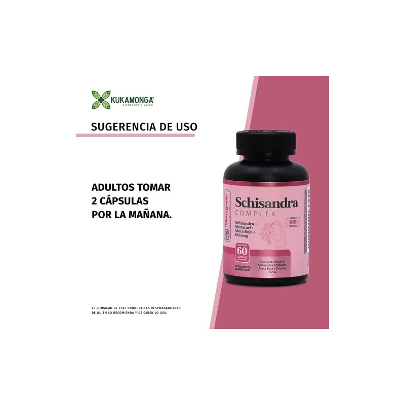 Raíz De Shatavari Y Schisandra Complex 60 Capsulas De 500