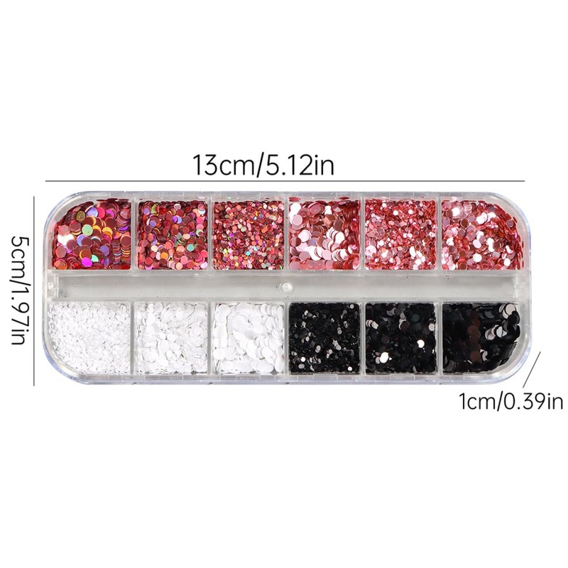 2 Boxes 18 Grids Polka Dots Nail Sequins for Nail
