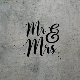 Decal Stickers of Mr Mrs Wedding (Black) (Set of 2) Premium Waterproof Vinyl Decal Stickers for Laptop Phone Accessory Helmet Car Window Mug Tuber Cup Door Wall Decoration - ANDsticd79222BL