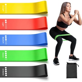 Bandas de Resistencia, 5 Niveles Ligas de Resistencia Elásticas para Ejercicio, Resistance Bands, Látex 100% Natural con Bolsa, para Casa, Gym, Yoga, Pilates, Crossfit, Fisioterapia (Multicolor)