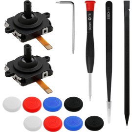 TUAKIMCE 2 Pcs Joystick Replacement Kit for Oculus/Meta Quest 2 Controller, Left & Right Joystick Analog Set with Joystick Caps for VR Controller,Repair Tool Set for VR Controller