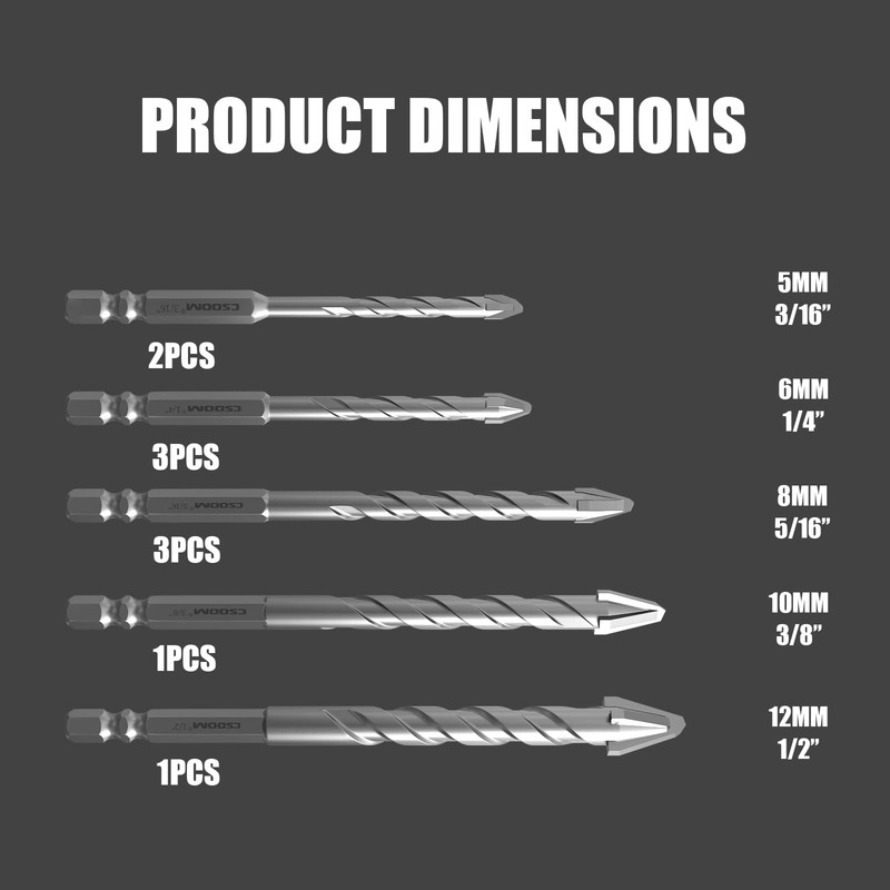 CSOOM 10PCS Latest Upgrade High Strength Eccentric Twist Drill Bit,