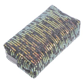 Gatuida Glitter Makeup Pouch Portable Sequin Cosmetic Organizer with Zipper for Travel Toiletries Spacious Capacity for Efficient Organization Durable Design for Home Outdoor Use