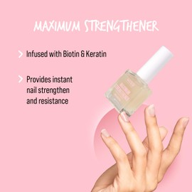 Kiss New York Nail Strengthening Treatment, Maximum Strengthener for Thin, Cracked, Split Nails, Infused with Biotin and Keratin, Made in Korea