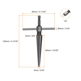 HARFINGTON 2pcs Tapered Hand Reamer Set 1/8"-1/2" (3-13mm) 3/16''-5/8'' (5-16mm) T Handle 6 Flutes Chamfer Reaming Taper Reamers for Guitar Bridge Pin Hole Wood Metal Plastic