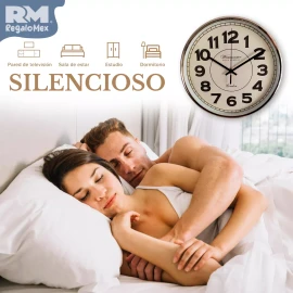Rm Regalomex Clásico Reloj Análogo De Pared 30 Centímetros