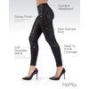 MeMoi Chic & Elegant Glossy Floral Ornate Damask Leggings Black
