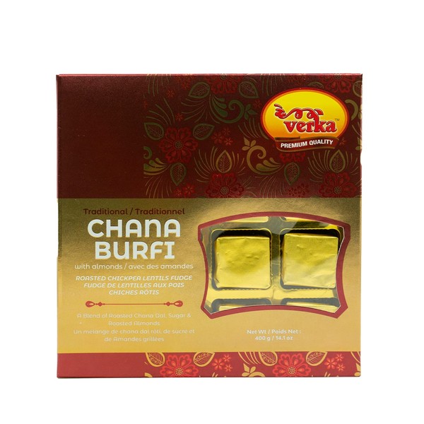 Verka's Roasted Chickpea Lentil Fudge with Almonds Chana Badam Burfi/Barfi.