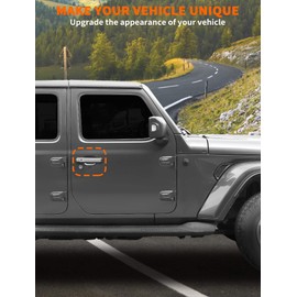 Savadicar 3-Piece Chrome Door Handle Cover Trim Set for Jeep Wrangler JL JLU 4xe & Gladiator JT 2018-Present – Exterior Handle Cap Accent Accessories