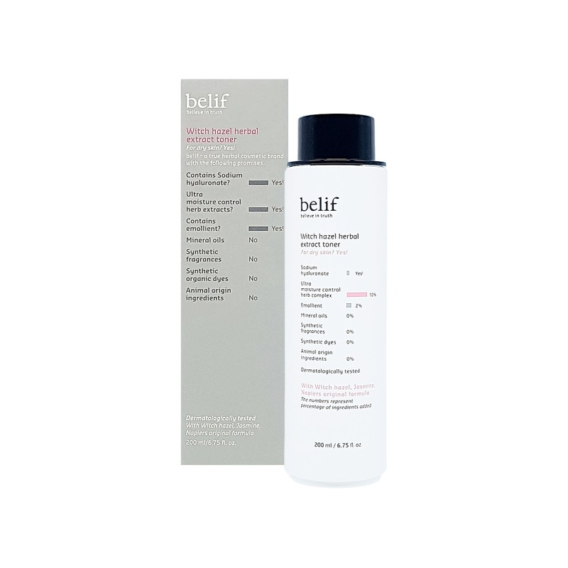 Belief Witch Hazel Herbal Extract Toner 200ml Cares for dull