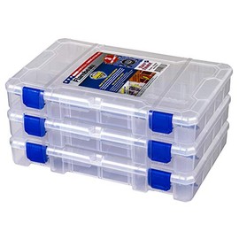 Flambeau Outdoors 4007PK3 Fishing Tackle Boxes - 3 Pack, Includes 36 Dividers, Clear Tackle Box Fishing Lure Organizer, Tuff Tainer Tackle Box with Zerust Anti-Rust Dividers