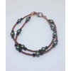Beaded Necklace and 2 Strand Twisted Bracelet Set with Green