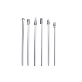 findmall 6Pcs Carbide Alloy Rotary Burr Set 6mm(1/4") Shank 10mm Head 150mm Length for DIY Woodworking Metal Carving Polishing Engraving Drilling
