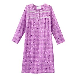 Silverts Hospital Gowns for Women Open Back, Night Gowns for Elderly Women, Adaptive Clothing for Seniors, Elderly Nightgowns, Dementia Clothing - Geo Dot XL