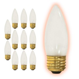GoodBulb 25-Watt Incandescent Torpedo Light Bulbs | B10 Frosted Finish Medium E26 Base 2700K Warm White Color | Dimmable | 175 Lumens | Pack of 12 Bulbs