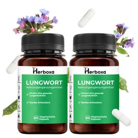 Herboxa Lung Word Multiple Packs (2x) Lung Herb Dietary Supplement - Lung Herb Extract - Spotted Lung Herb - Vegan Lung Herb Capsules