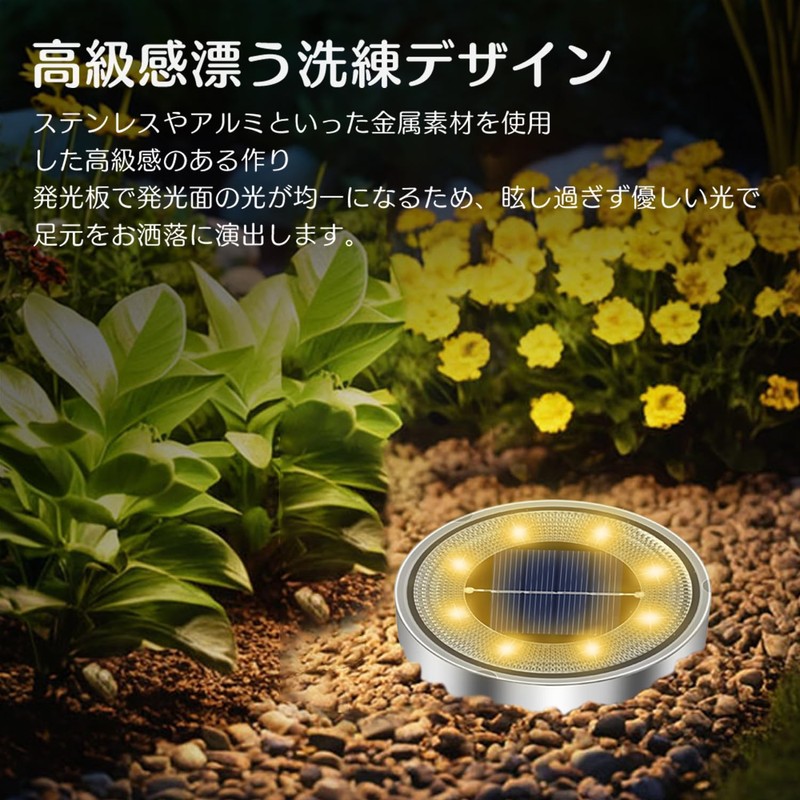 Solar Light, IP68 Waterproof, Recessed Garden Light, Automatic On/Off, Light