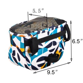 Remobia Hicol Kids Bike Basket,Durable Front Frame Bicycle & Scooter Basket Bag,Waterproof Fabric Bicycle Handlebar Bag for Boys, Girls, Toddlers with Zipper Mesh Lip(Geometry)