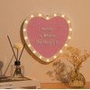 G GAMIT Heart-Shaped Felt Letter Board with Built-in LED Lights,10x10
