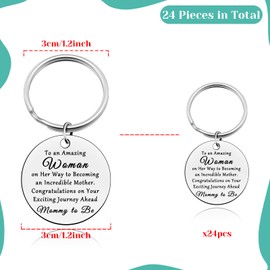 24PCS New Mum to Be Gift Inspirational Keyring Gift Pregnancy Announcement Gift First Time Gift for New Parents Baby Announcement Gift Pregnant Keyring Gift Mother's Day Keyring Gift for New Mom
