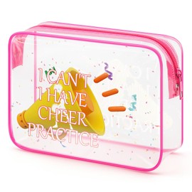 Cheer Coach Gift Makeup Bag Cheerleading Coach Gift for Women Thank You Gifts for Cheer Mom Appreciation Gifts for Cheer Coaches Christmas Retirement Graduation End of Season Gifts Zipper Travel Bag