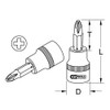 KS Tools 918.1469 1/4 Inch Chrome Plus Bit Socket, PH2