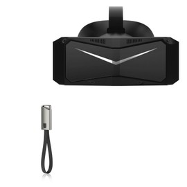 BoxWave Cable Compatible with Pimax Crystal Light - USB Type-C Keychain Charger, Key Ring USB Type-C to Type-A 8 in USB Cable - Jet Black