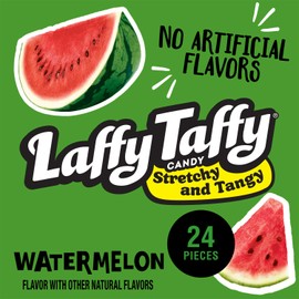 Laffy Taffy Candy, Stretchy and Tangy, Watermelon Flavor, 1.5 Ounce Bars (Pack of 24)